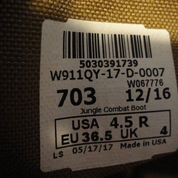 NIB ROCKY COYOTE 703 JUNGLE COMBAT BOOT sz 4.5R CURRENT ARMY USAF ISSUE SV 2199